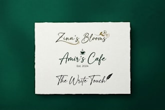 create a luxury custom handwriting text logo
