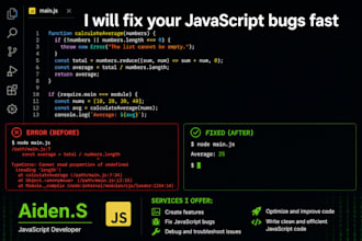 find and fix bugs and errors in your javascript code