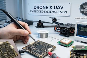 design drone uav pcb, flight controller, gps, rf telemetry embedded system