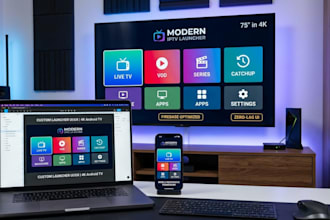 develop custom iptv app launcher and UI UX design for android TV box smart tv