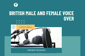 record professional british male and female voice over with uk accent