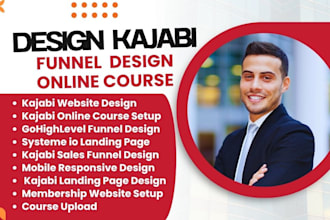 custom kajabi website,sales funnel,landing page, onlinecourse,gohighlevel funnei