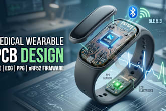 design medical wearable pcb with ble, ecg, ppg, and nrf52 firmware