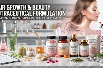 formulate hair growth and beauty nutraceutical supplements