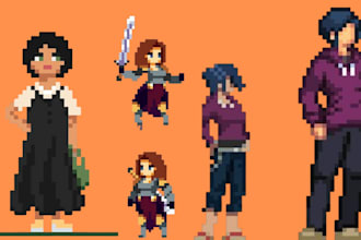 create pixel art character object pixel game art asset 2d pixel character sprite