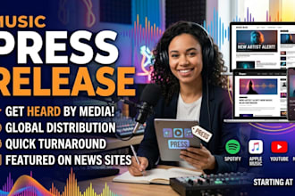 write music press release submit music pressrelease UK USA music PR distribution