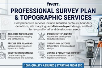 create topography, contours, elevation data, site plan and dem analysis