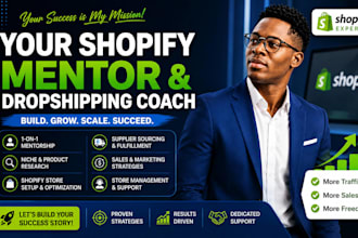 be your shopify mentor dropshipping coach ecommerce coach dropshipping mentor