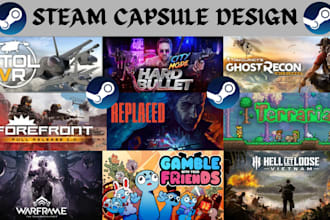 design steam capsule art steam game cover art storefront banner steam page asset