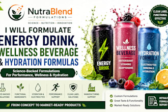 formulate energy drink, wellness beverage and hydration formulas