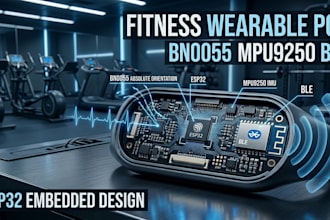 design fitness wearable pcb with bno055 mpu9250 and ble integration