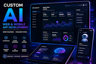 develop custom ai website, ai mobile app and ai software solution