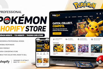 design pokemon shopify store pokemon website tcg store trading card website