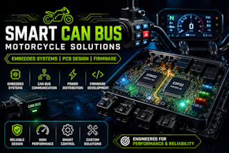 develop smart motorcycle can bus control systems, pdu pcb, and embedded firmware