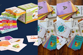 do educational cards design kids playing card game memory flash cards box design