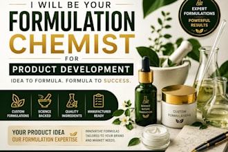 be your formulation chemist for product development