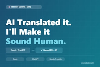 post edit your deepl or machine translation en es