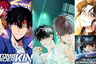 do webtoon, manga art, webcomic, anime manga, shonen, comic book illustration