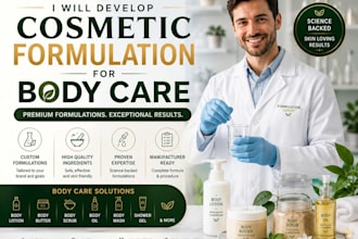 develop cosmetic formulation for body care