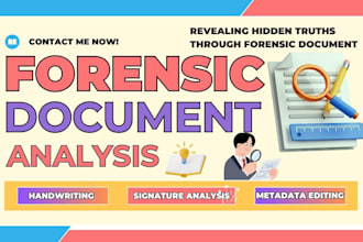 do forensic document analysis for personal and legal cases with report writing