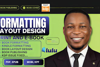 format print book layout design for amazon KDP ebook and paperback layout design