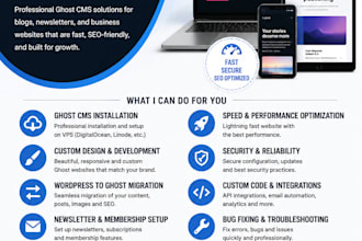 build, customize, migrate and fix your ghost cms website or blog