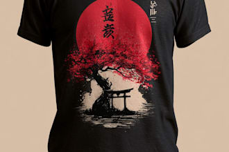 japanese t shirt illustration and t shirt design