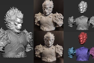 sculpt custom 3d printable bust stl miniature character for resin print 3d model