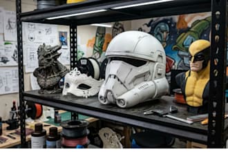 sculpt 3d wearable mask print and paint 3d anime cosplay mask 3d helmet printing