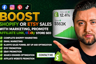 boost shopify or etsy sales with marketing promote affiliate link ebay store SEO