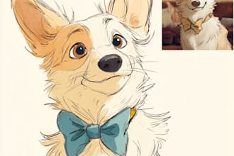 draw a cute disney style pet portrait