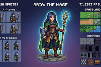 create custom pixel art sprites, tilesets and game assets for your indie game