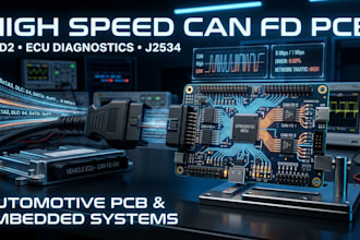 develop automotive can fd pcb for ecu diagnostics and obd2 communication