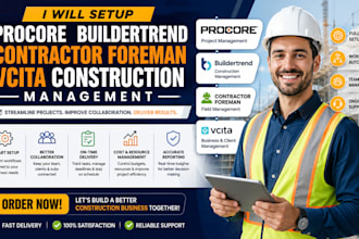 setup procore buildertrend contractor foreman vcita construction management