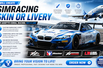do simracing skin or livery for assetto corsa, iracing, acc and lmu