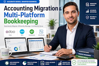 do accounting migration and multiplatform bookkeeping in odoo, xero, quickbooks