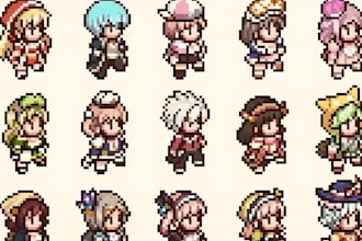 create pixel art sprite sheet character animation 2d pixel art tileset rpg maker