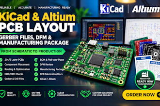 kicad altium pcb layout design, gerber files, dfm and manufacturing package