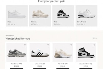 build aesthetic shopify footwear website, sneakers store