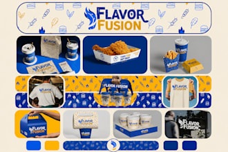 design restaurant logo branding menu design and food packaging design