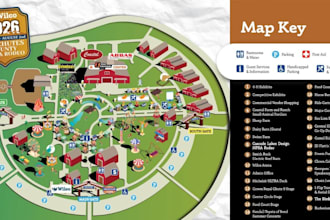 detailed vector or 3d isometric festival event and concert venue map rv park map