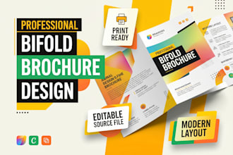 design professional bifold brochure for business, event or brand