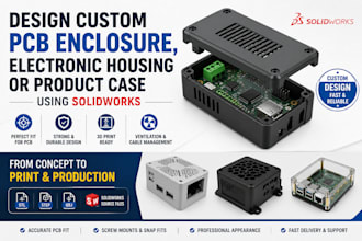 design custom pcb enclosure, electronic housing or product case using solidworks
