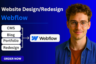 design a modern webflow cms, blog and portfolio website