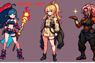 create pixel art character nsfw pixel 2d sprite sheet rpg maker character sprite