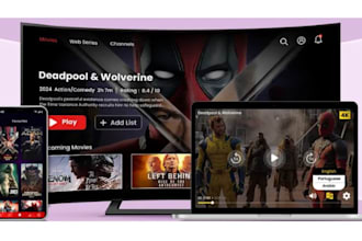 build a white label iptv website, ott streaming platform and vod dashboard