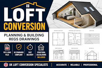 do loft conversion planning drawings and building regs plans