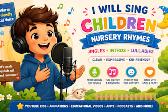 sing children nursery rhymes jingles intro videos lullaby as a male vocalist