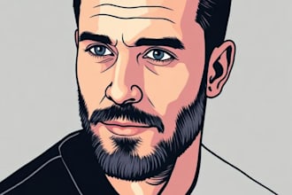create a custom vector art portrait with clean modern style