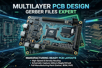 develop manufacturing ready multilayer pcb and gerber files